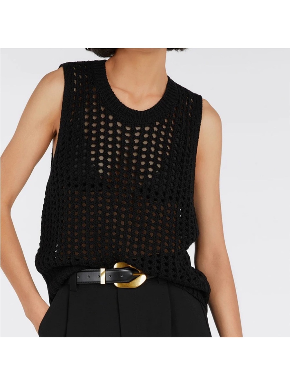 DISSH HUNTER BLACK CROCHET TANK CROCHET TOP